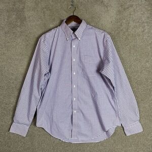 Lauren Ralph Lauren Dress Shirt Mens 16.5 Blue/Pink Classic Fit Checked Non Iron